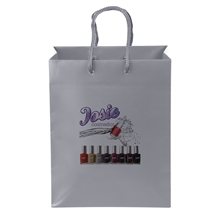 aerial view a silver berlin dynamic custom gift bag, image 1 of 3