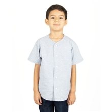 aerial view a heather grey shaka wear youth baseball jersey, image 1 of 3