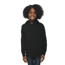 aerial view a black lane seven youth premium pullover hooded sweatshirt, image 1 of 3