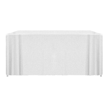 aerial view a white import 6 fitted open - back full - color table throw, image 1 of 2
