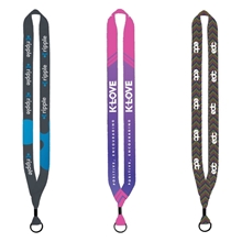 a group of 3/4 dye - sublimated lanyard with metal crimp metal split - ring