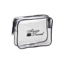a clear orangebag clear vinyl tsa friendly cosmetic clutch bag