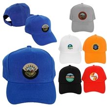 aerial view a group of classic round emblem baseball hat, image 1 of 2