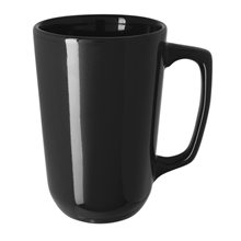 a black square handle mug - 14 oz