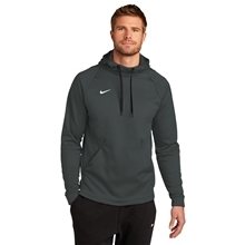 aerial view a team anthracite nike therma - fit pullover fleece hoodie, image 1 of 6