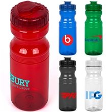 a group of 24 oz eco - polyclear bottle with flip top lid