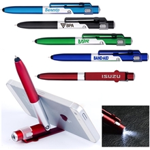 a group of 4 in 1 smartphone stand light ballpoint pen stylus