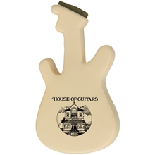 aerial view a natural/grey/brown guitar stress reliever, image 1 of 4