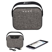 a group of prime line woven fabric wireless speaker