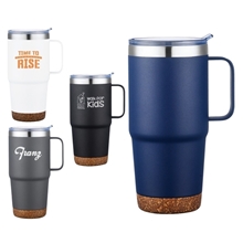 a group of cork bottom polar 24 oz vacuum insulated travel mug