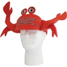 a group of crab band novelty foam hat