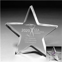 a group of 1 star acrylic paperweight - 5 x 5 x 1