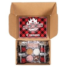 a group of hot cocoa bar kit with 4 mugs