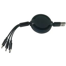 Promotional 4 Ft. Retractable 3 In 1 Charging Cable