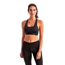 aerial view a black tridri - womens medium impact sports bra, image 1 of 4