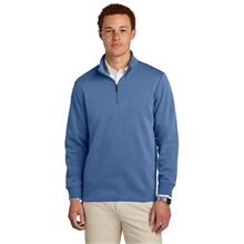 aerial view a charter blue brooks brothers(r) double - knit 1/4- zip, image 1 of 5
