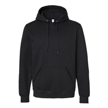 aerial view a black ink jerzees - eco(tm) premium blend ring - spun hooded sweatshirt, image 1 of 3