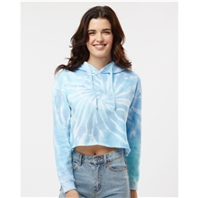 a group of colortone - womens tie - dyed crop hooded sweatshirt