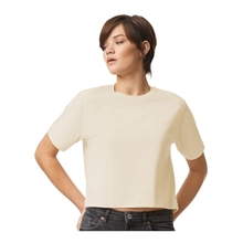 aerial view a creme american apparel - womens fine jersey mid - length boxy tee, image 1 of 6