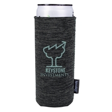 aerial view a black koozie(r) heather collapsible slim can cooler, image 1 of 3