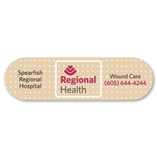 aerial view a custom jumbo bandage shaped flexible magnet, image 1 of 2