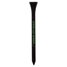 aerial view a black promotional birch wood 3-1/4 customizable golf tees, image 1 of 2