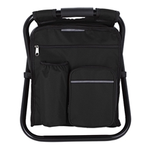 a black take - n - go backpack cooler chair