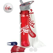 aerial view a group of complete golfers hydration kit, image 1 of 2
