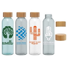 aerial view a group of alpine - 17 oz glass bottle with bamboo lid, image 1 of 2