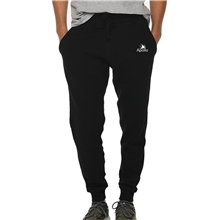 aerial view a black lane seven premium fleece joggers, image 1 of 4