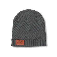 aerial view a charcoal hthr leeman trellis knit beanie, image 1 of 2