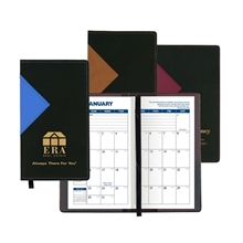 aerial view a group of keystone series soft cover 2 tone vinyl monthly planner / 1 color, image 1 of 2