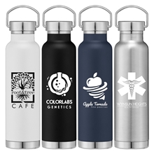 a group of apollo - 22 oz double wall stainless steel water bottle with lid