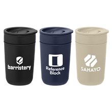 a group of danube - 12 oz ceramic tumbler with recycled plastic exterior lid