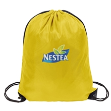a athletic gold polyester drawstring bag