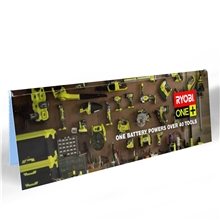 aerial view a group of 5.5 x 2 plastic table tent sign, image 1 of 2