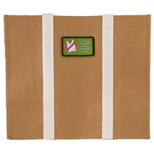 aerial view a natural kraft 2467c (close to pms 2467c) wkt washable kraft tote bag, image 1 of 2