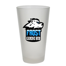 aerial view a frosted 16 oz frosted pint glass - usa, full color digital, image 1 of 3