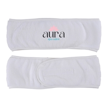 aerial view a white cascade spa microfiber head wrap, image 1 of 3