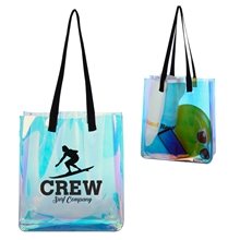 a group of iridescent pvc hologram tote bag