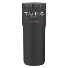 aerial view a matte black ember travel mug2 with temperature control, image 1 of 8