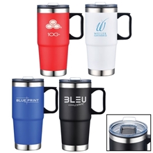 a group of polar 24 oz double walled travel mug w / handle
