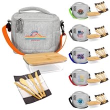 aerial view a group of bamboo adventure cooler set, image 1 of 2