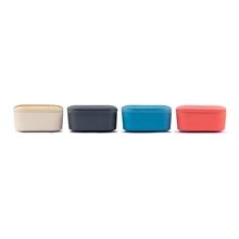 aerial view a group of bamboo bento lunch box, image 1 of 3