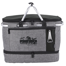 aerial view a black koozie(r) collapsible jumbo picnic basket, image 1 of 6