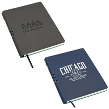 aerial view a group of seminar soft - cover journal with pen, image 1 of 2