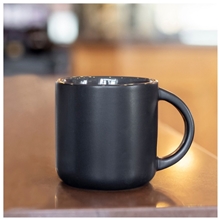 a group of matte black black 14 oz minolo coffee mug
