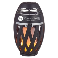 aerial view a black campfire lantern wireless speaker, image 1 of 5