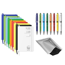 aerial view a group of 2- piece neoskin journal and vacpack set, image 1 of 2