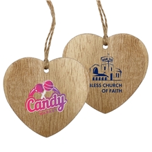 a group of 3 wood ornament - heart